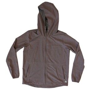 Vuori Outdoor Trainer Shell Jacket Full-Zip Hooded Umber Heather Women’s S Brown